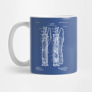 Golf Bag Patent - Caddy Art - Blueprint Mug